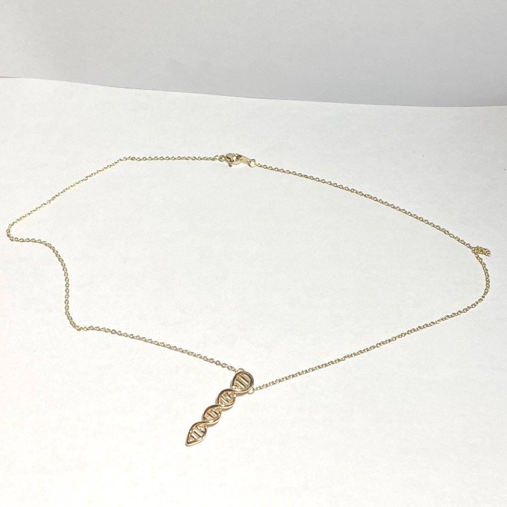1 LEFT‼️ 2/$20 NEW Gold DNA Helix Necklace Pendant + Chain - Picture 5 of 11